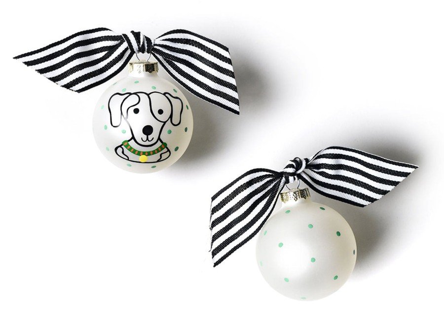 Commemorative Ornaments | Coton Colors by Laura Johnson Pet Portrait Glass Ornament - Spotty