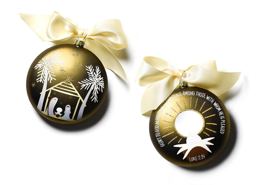 Religious Ornaments | Coton Colors by Laura Johnson Birth Of Christ - Luke 2:14 120Mm Glass Ornament