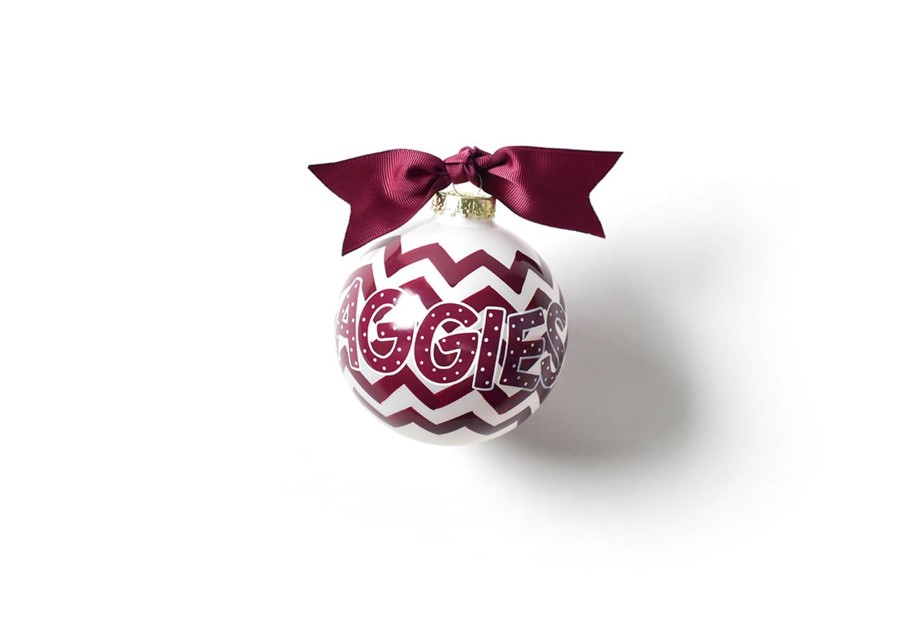 Collegiate Ornaments | Coton Colors by Laura Johnson Texas A&M Chevron Glass Ornament