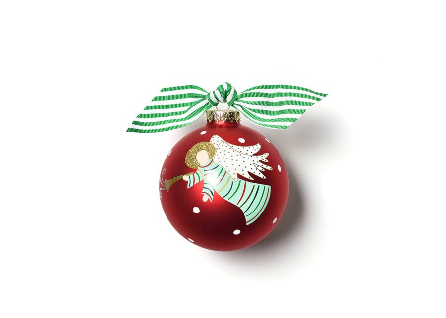 Religious Ornaments | Coton Colors by Laura Johnson Hark The Herald Angels Sing Glass Ornament