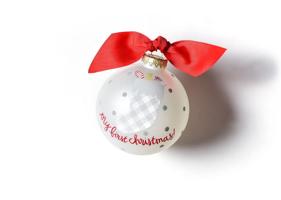 Babies & Children Ornaments | Coton Colors by Laura Johnson My First Christmas Buffalo Stocking Glass Ornament