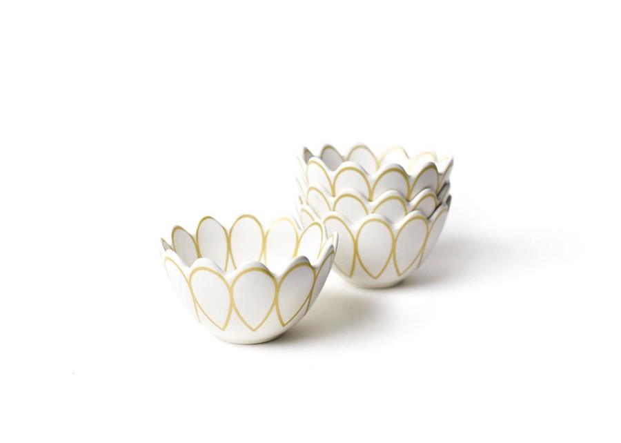 Shop All Dinnerware | Coton Colors by Laura Johnson Deco Gold Scallop Small Bowl, Set Of 4