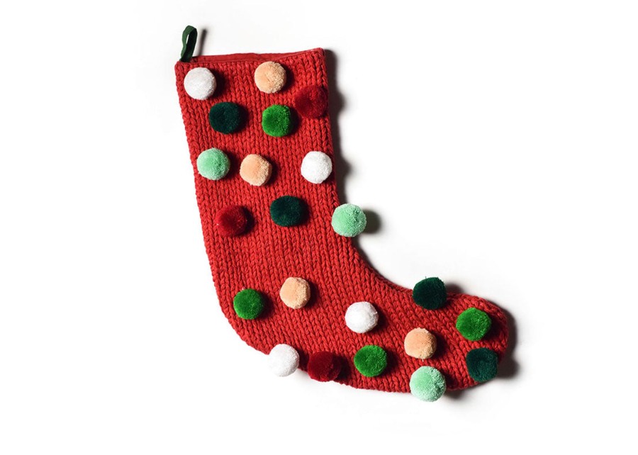 Seasonal Decor | Coton Colors by Laura Johnson Christmas In The Village Pom Pom Stocking