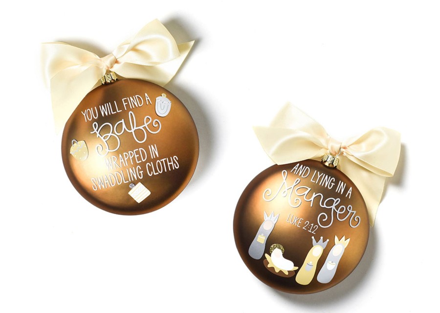 Religious Ornaments | Coton Colors by Laura Johnson The Birth Of Christ Glass Ornament - Luke 2:12