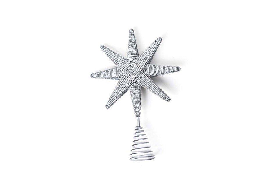 Seasonal Decor | Coton Colors by Laura Johnson Silver Beaded Star Small Tree Topper