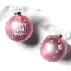 Holiday Ornaments | Coton Colors by Laura Johnson Pink Baby'S First Christmas Glass Ornament