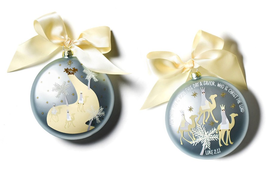 Religious Ornaments | Coton Colors by Laura Johnson Birth Of Christ - Luke 2:11 120Mm Glass Ornament