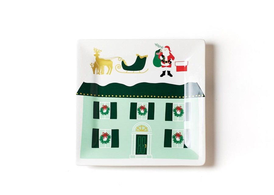 Shop All Serveware & Entertaining | Coton Colors by Laura Johnson Christmas In The Village Rooftop Square Platter