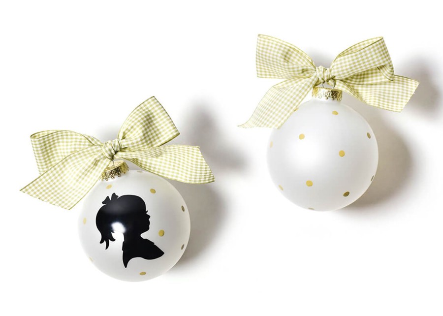 Babies & Children Ornaments | Coton Colors by Laura Johnson Girl Silhouette Glass Ornament