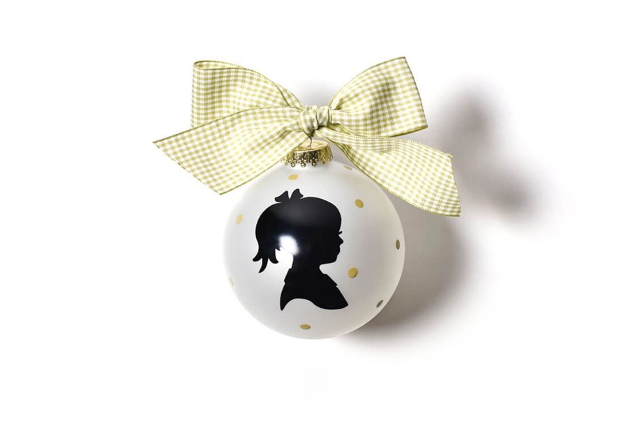 Babies & Children Ornaments | Coton Colors by Laura Johnson Girl Silhouette Glass Ornament