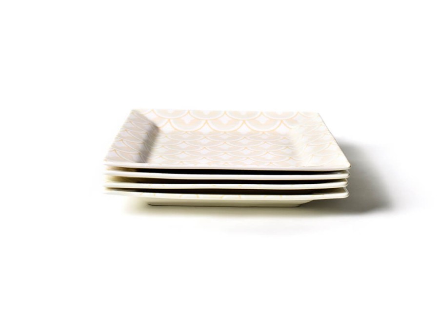 Shop All Serveware & Entertaining | Coton Colors by Laura Johnson Blush Layered Arabesque Square Platter, Set Of 4