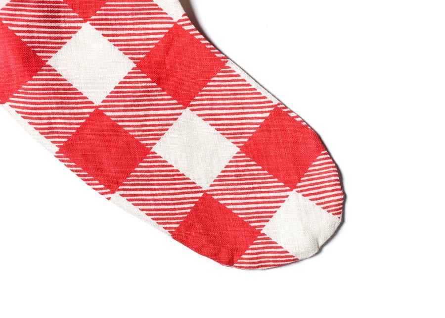 Seasonal Decor | Coton Colors by Laura Johnson Red Buffalo Stocking With Trim