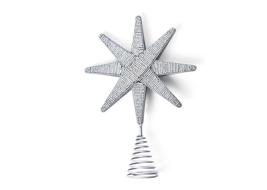 Seasonal Decor | Coton Colors by Laura Johnson Silver Beaded Star Large Tree Topper