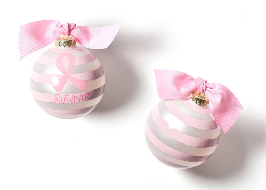 Commemorative Ornaments | Coton Colors by Laura Johnson Breast Cancer Survivor Glass Ornament