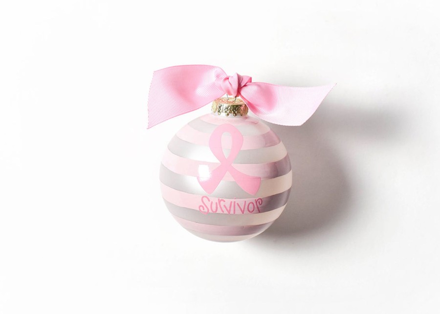 Commemorative Ornaments | Coton Colors by Laura Johnson Breast Cancer Survivor Glass Ornament