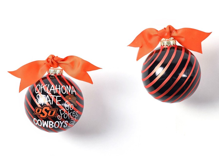 Collegiate Ornaments | Coton Colors by Laura Johnson Oklahoma State Word Collage Glass Ornament