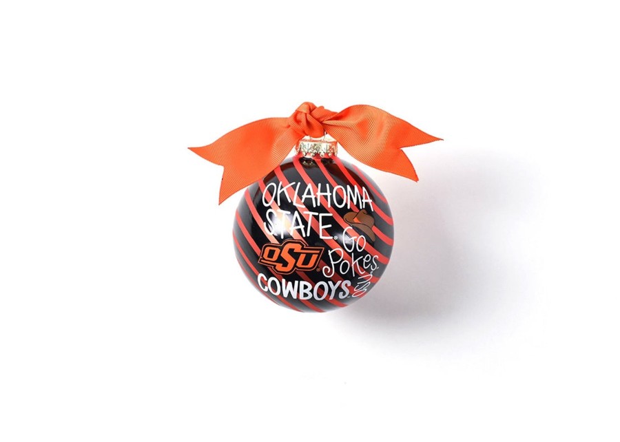 Collegiate Ornaments | Coton Colors by Laura Johnson Oklahoma State Word Collage Glass Ornament