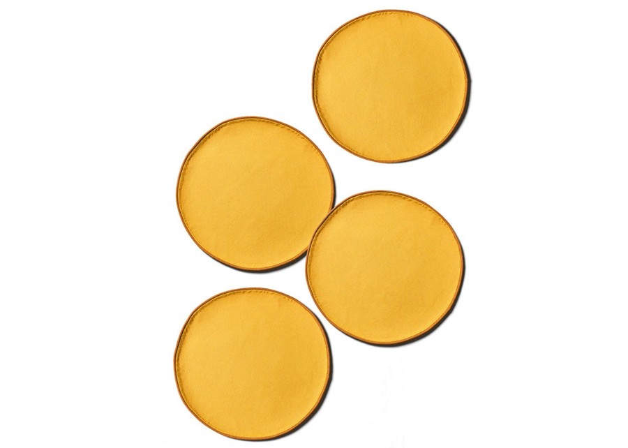 Table Linens | Coton Colors by Laura Johnson Brass Color Block Round Placemat Set Of 4