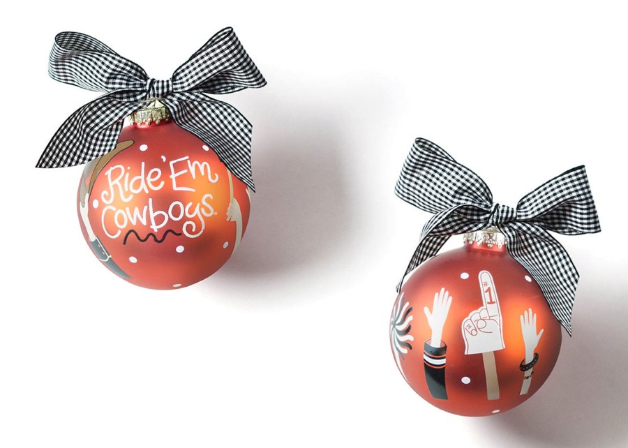 Collegiate Ornaments | Coton Colors by Laura Johnson Oklahoma State Crowd Cheer Glass Ornament