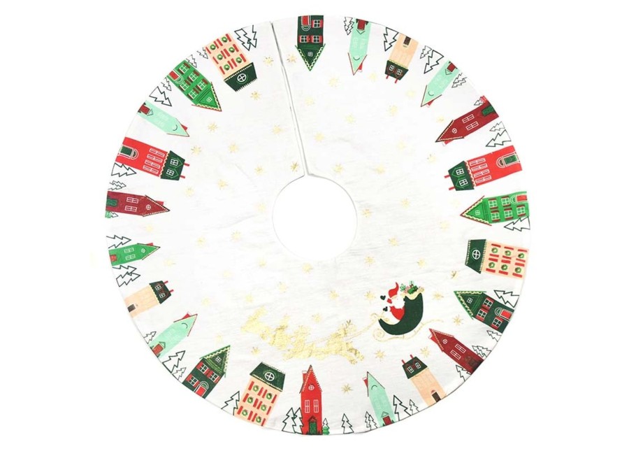 Seasonal Decor | Coton Colors by Laura Johnson Flying Santa Tree Skirt