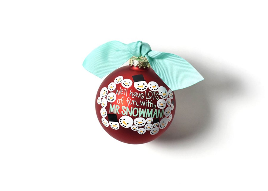 Holiday Ornaments | Coton Colors by Laura Johnson Fun With Mr. Snowman Glass Ornament