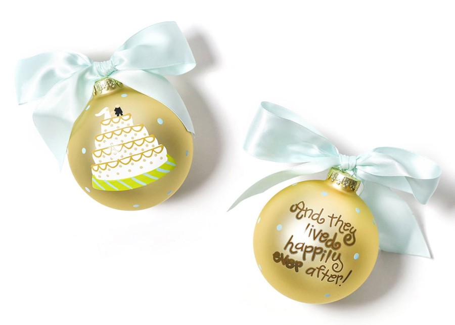 Wedding & Anniversary Ornaments | Coton Colors by Laura Johnson Wedding Cake Glass Ornament