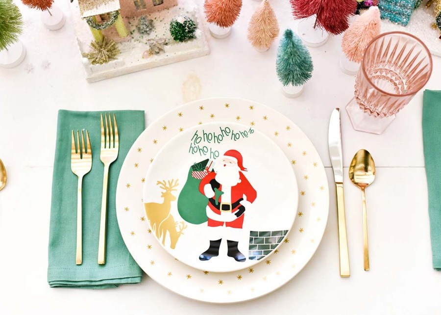 Shop All Dinnerware | Coton Colors by Laura Johnson Christmas In The Village Rooftop Salad Plate