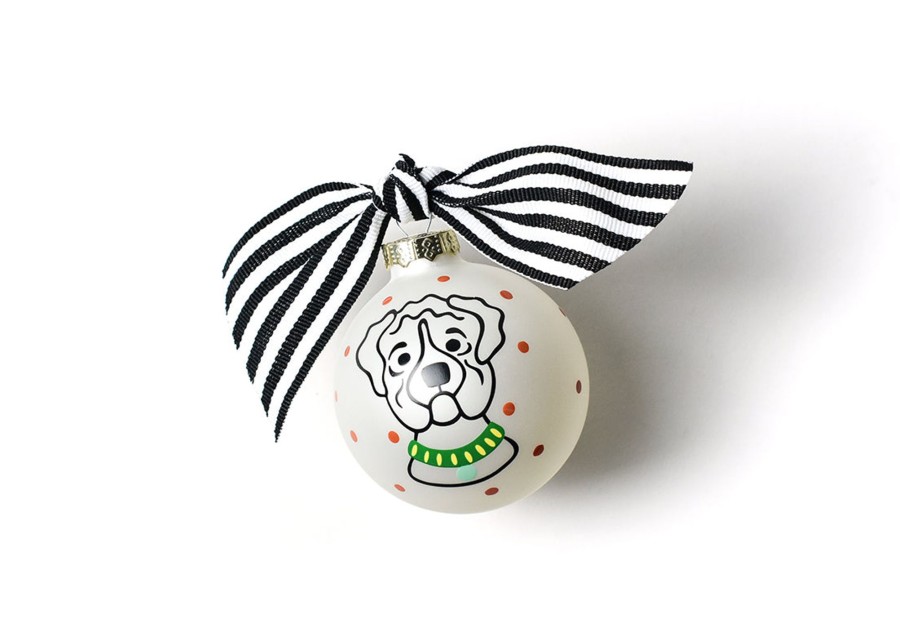 Commemorative Ornaments | Coton Colors by Laura Johnson Pet Dog Portrait Glass Ornament - Wrinkly