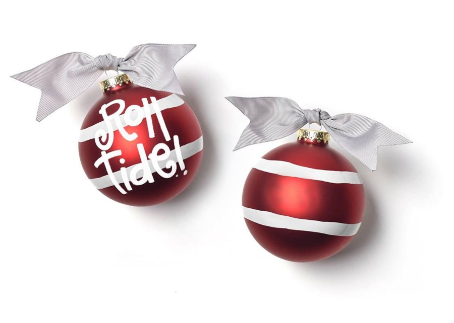 Collegiate Ornaments | Coton Colors by Laura Johnson University Of Alabama Stripe Glass Ornament