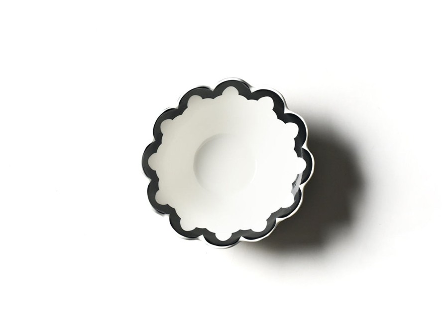 Bowls | Coton Colors by Laura Johnson Black Arabesque Scallop 9 Bowl