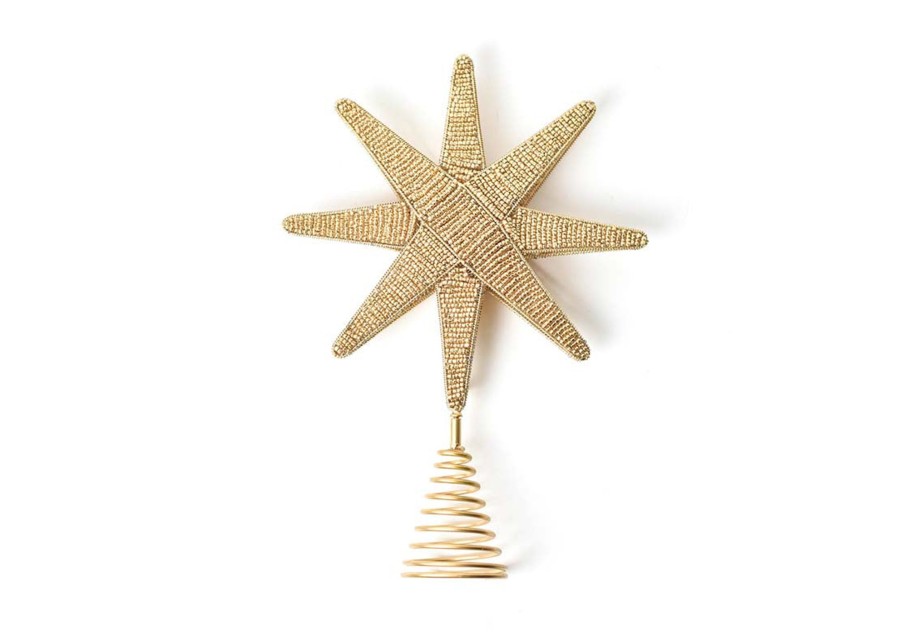 Seasonal Decor | Coton Colors by Laura Johnson Gold Beaded Star Large Tree Topper