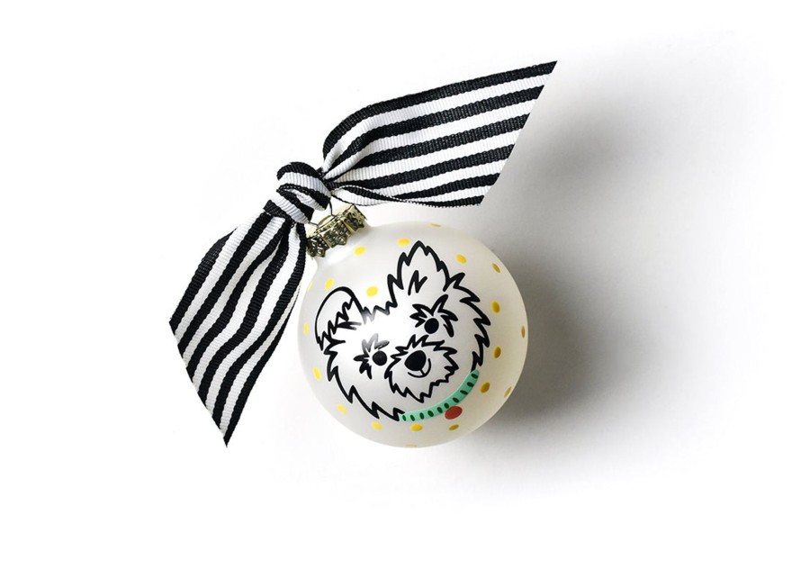 Commemorative Ornaments | Coton Colors by Laura Johnson Pet Portrait Glass Ornament - Fluffy