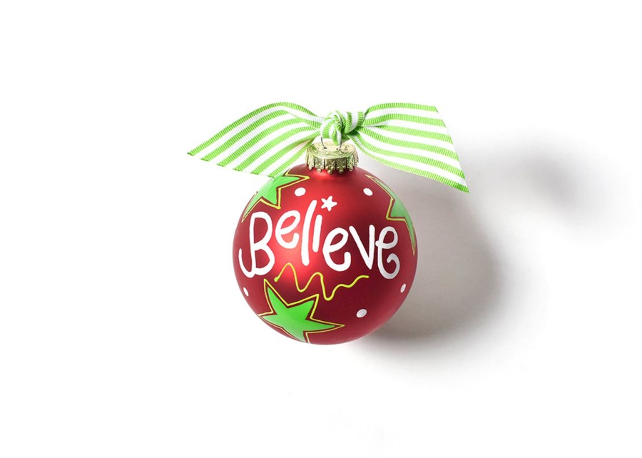 Holiday Ornaments | Coton Colors by Laura Johnson Believe Christmas Glass Ornament