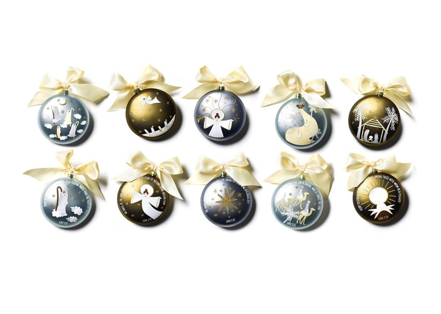 Commemorative Ornaments | Coton Colors by Laura Johnson Birth Of Christ 120Mm Glass Ornaments Set Of 5