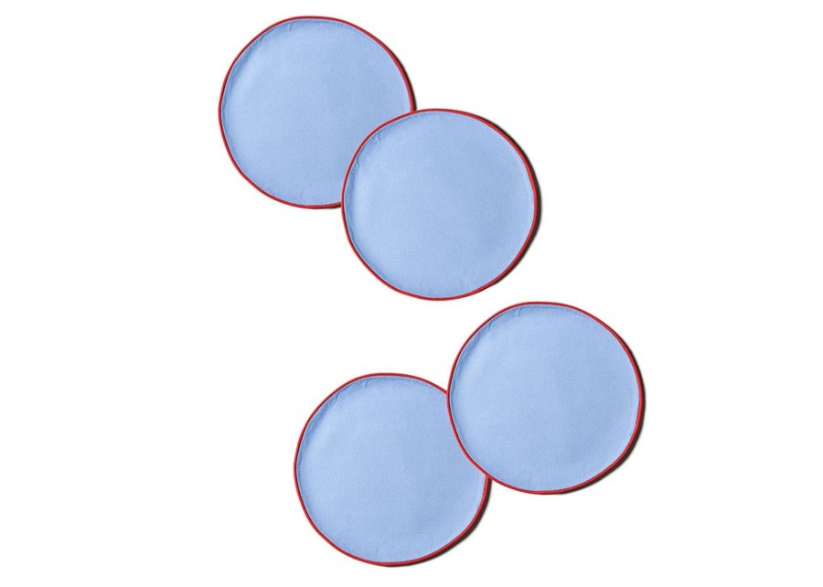 Table Linens | Coton Colors by Laura Johnson French Blue And Red Color Block Round Placemat Set Of 4