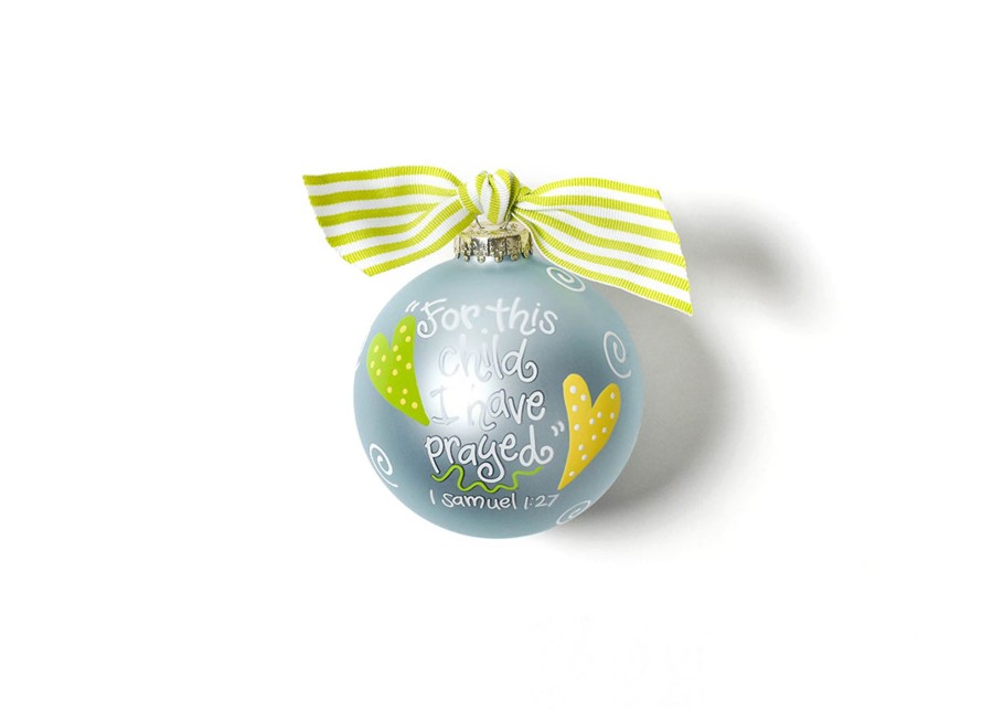 Religious Ornaments | Coton Colors by Laura Johnson For This Child Blue Glass Ornament