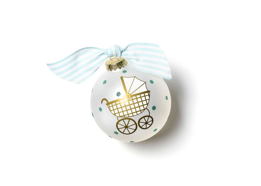 Babies & Children Ornaments | Coton Colors by Laura Johnson Welcome Little One Carriage Boy Glass Ornament