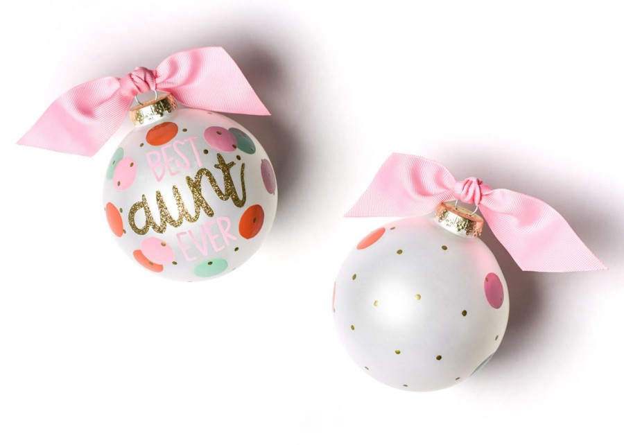 Family & Friends Ornaments | Coton Colors by Laura Johnson Best Aunt Ever Glass Ornament