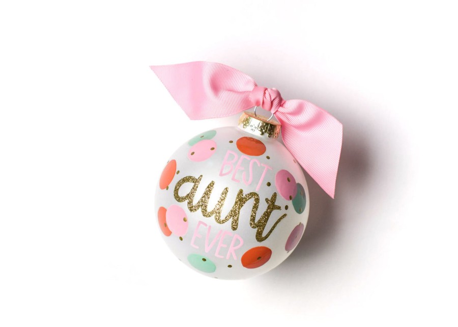 Family & Friends Ornaments | Coton Colors by Laura Johnson Best Aunt Ever Glass Ornament