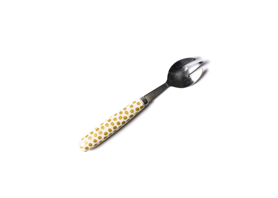 Shop All Serveware & Entertaining | Coton Colors by Laura Johnson Gold Small Dot Serving Fork