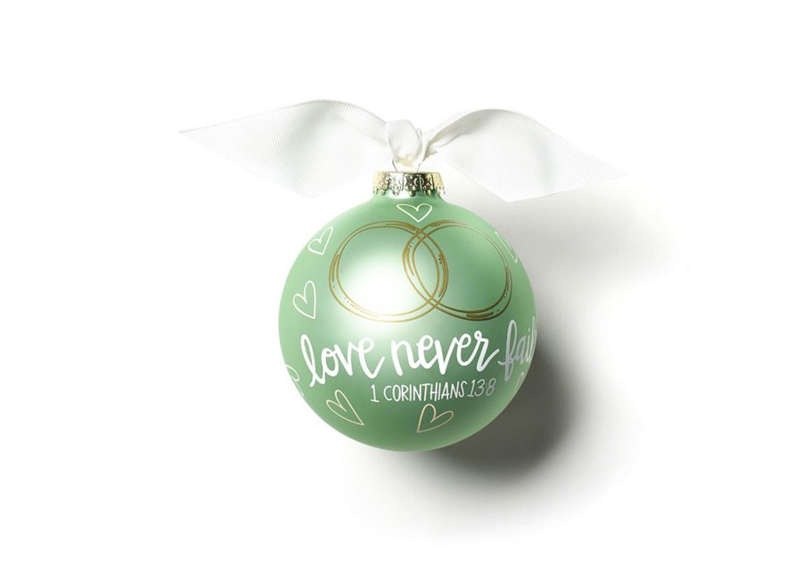 Religious Ornaments | Coton Colors by Laura Johnson Love Never Fails Glass Ornament