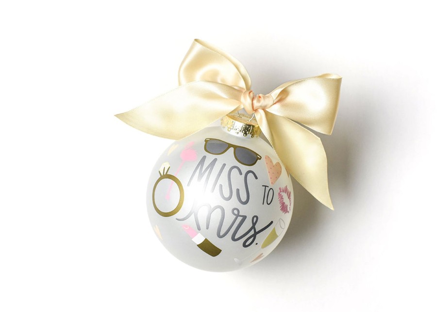 Wedding & Anniversary Ornaments | Coton Colors by Laura Johnson Miss To Mrs. Glass Ornament