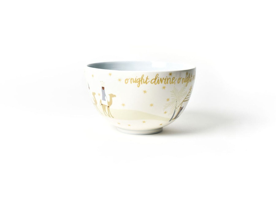 Serving Bowls | Coton Colors by Laura Johnson O Holy Night Footed Bowl, Brown Skin