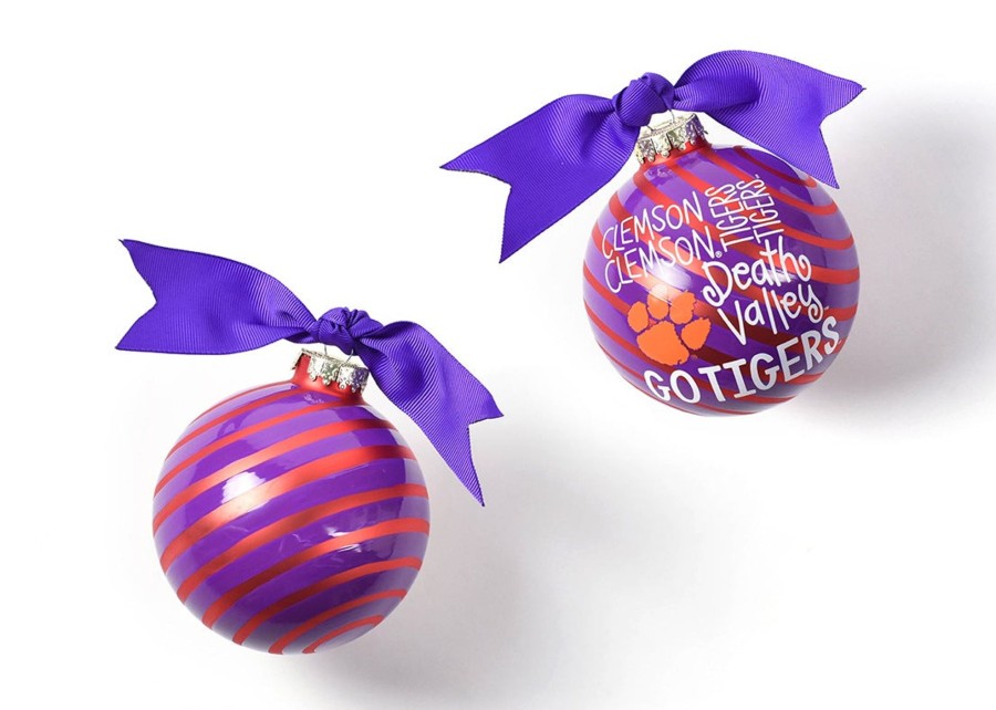 Collegiate Ornaments | Coton Colors by Laura Johnson Clemson Word Collage Glass Ornament