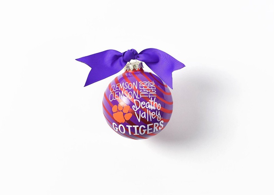 Collegiate Ornaments | Coton Colors by Laura Johnson Clemson Word Collage Glass Ornament