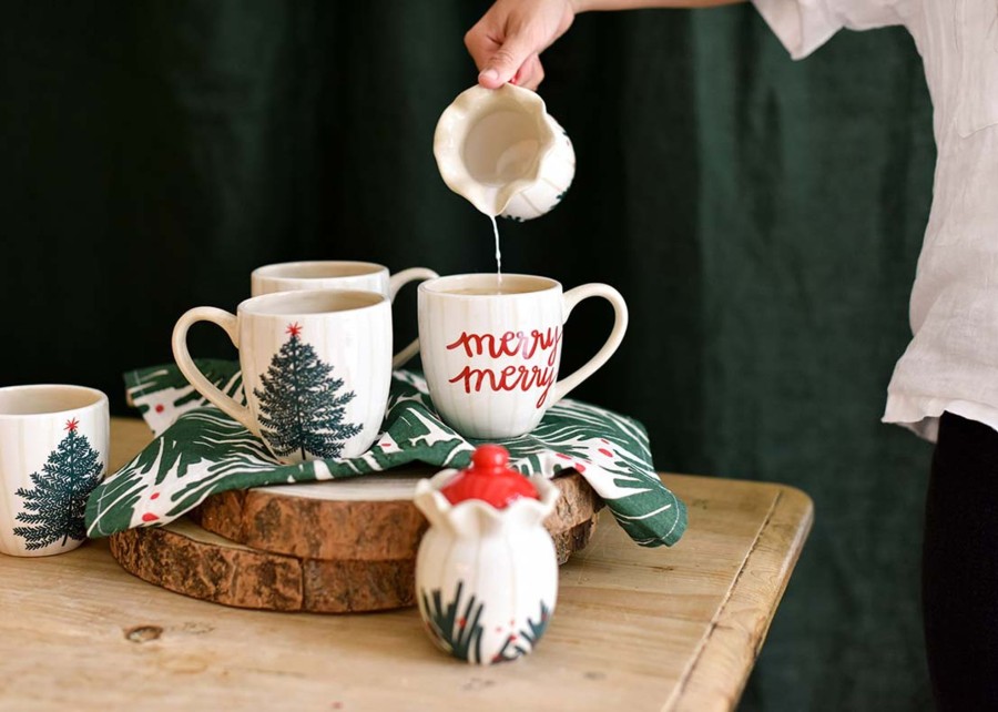 Shop All Serveware & Entertaining | Coton Colors by Laura Johnson Balsam And Berry Ruffle Cream And Sugar Set