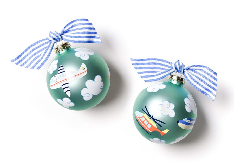 Babies & Children Ornaments | Coton Colors by Laura Johnson Around The World Plane Glass Ornament