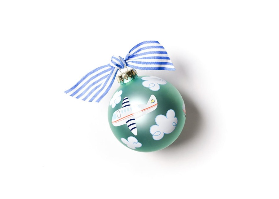 Babies & Children Ornaments | Coton Colors by Laura Johnson Around The World Plane Glass Ornament