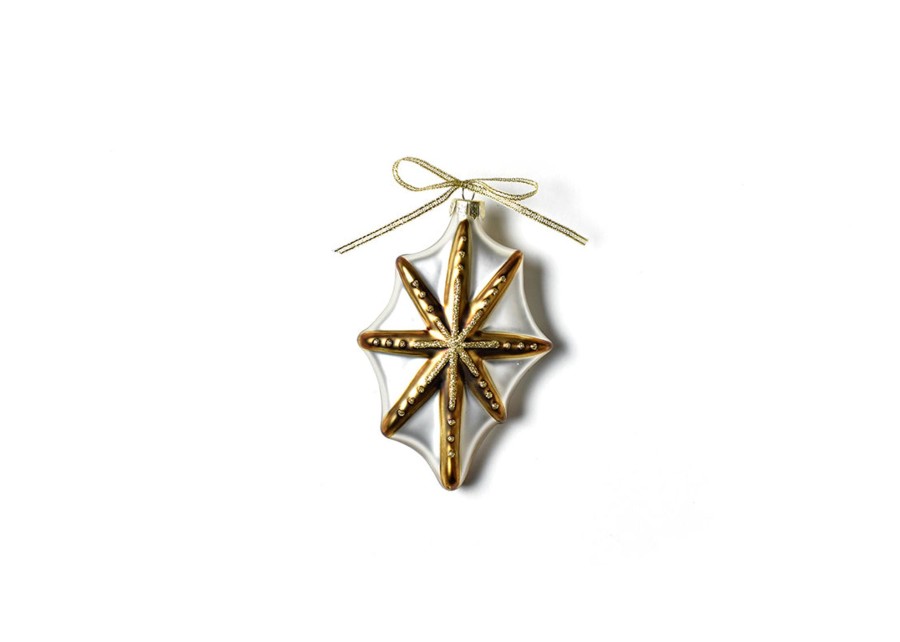 Religious Ornaments | Coton Colors by Laura Johnson O Holy Night Shaped Ornament - Gold Star