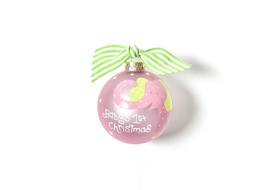 Babies & Children Ornaments | Coton Colors by Laura Johnson Elephant Pink Glass Ornament